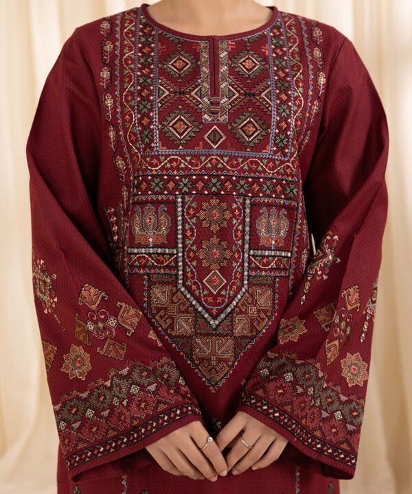 Satrang Winter Collection 2025 | 3PC Premium Air-Jet Dhanak Embroidered Suit with Pashmina Shawl