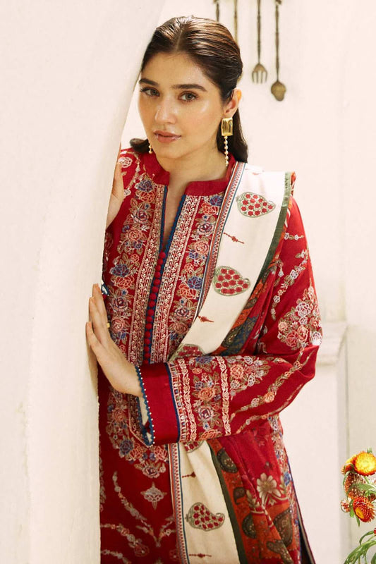 Coco by Zara Shahjahan Winter Collection 2025/26 – 3PC Luxury Dhanak Embroidered Suit Worn by Dur-e-Fishan Saleem