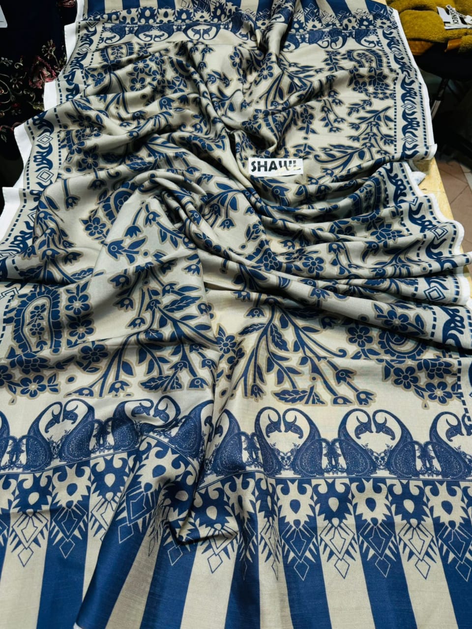 Asline Premium Dhanak 3PC Suit – Embroidered Neck & Sleeves with Dhanak Shawl